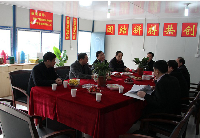 洪澤縣領(lǐng)導參觀(guān)臺家大廈項目工地