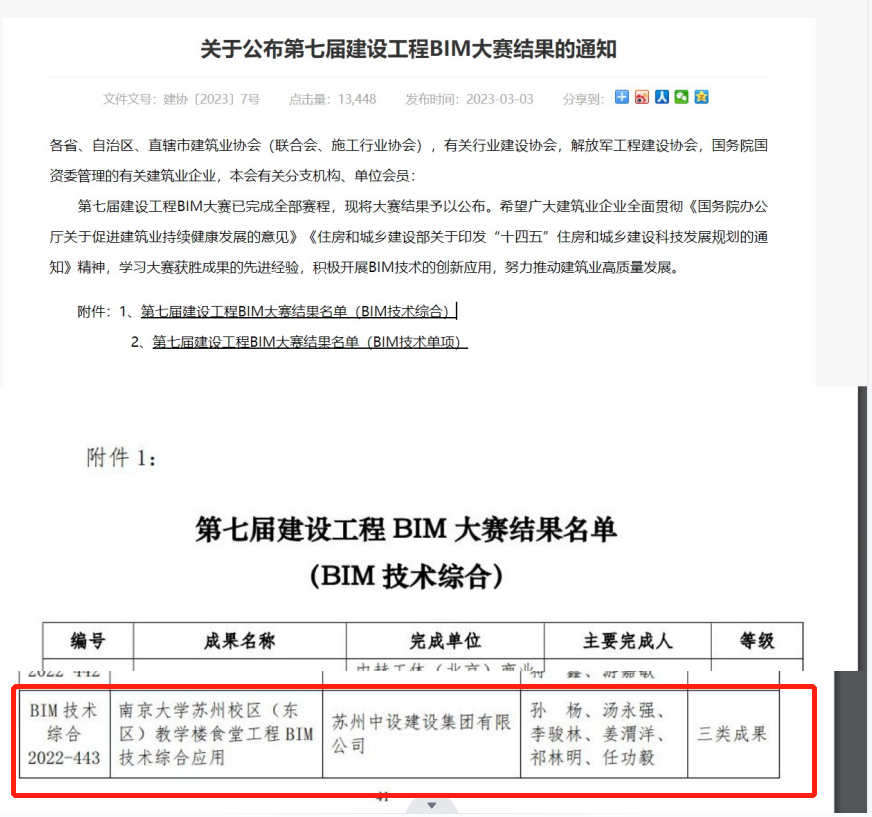 【喜訊】蘇州中設集團榮獲BIM技術(shù)國家級獎項
